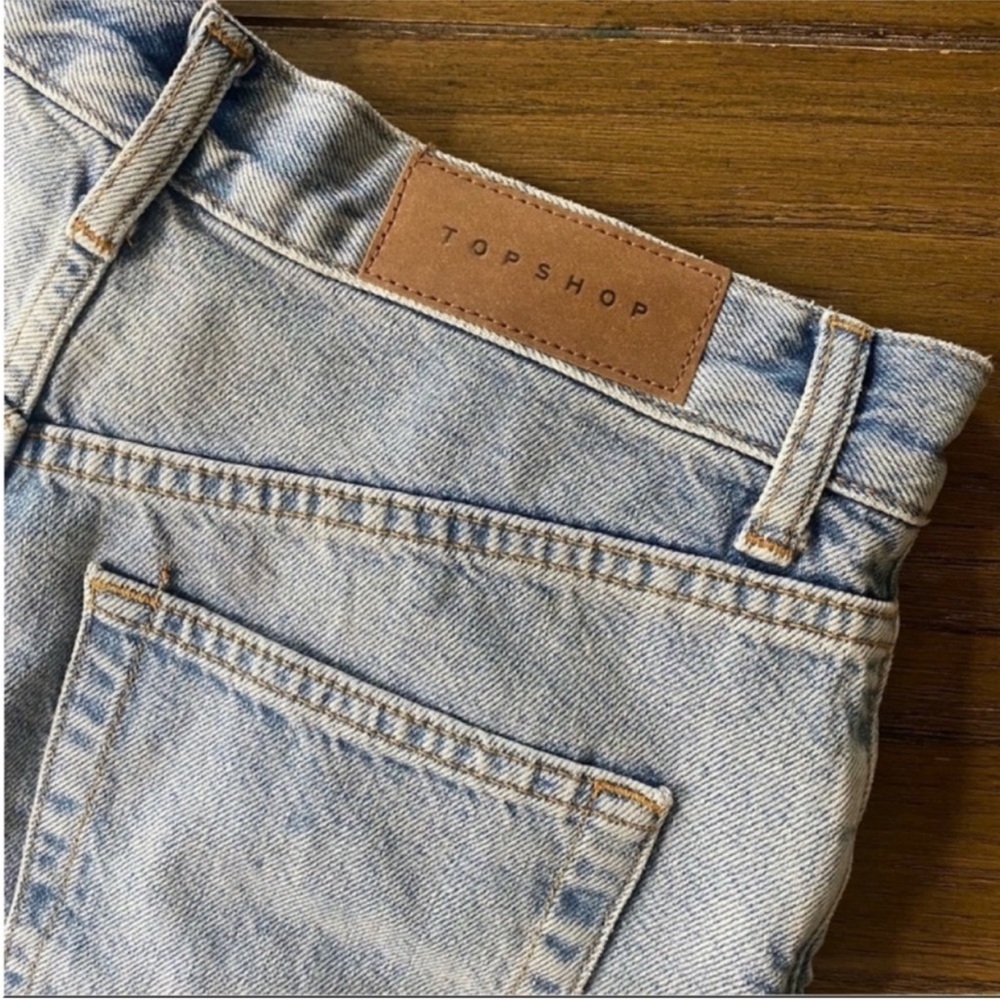 Topshop Editor high rise mid length denim shorts - Picture 13 of 14